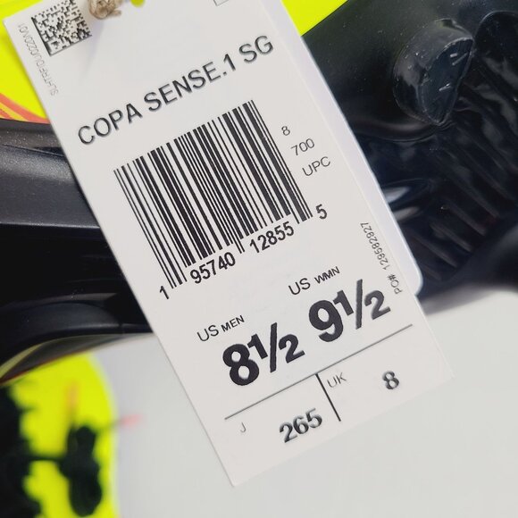 Adidas Copa Sense.1 SG Game Data Soccer Cleats GY8935 Size 8.5 Team Solar Yellow main image 8